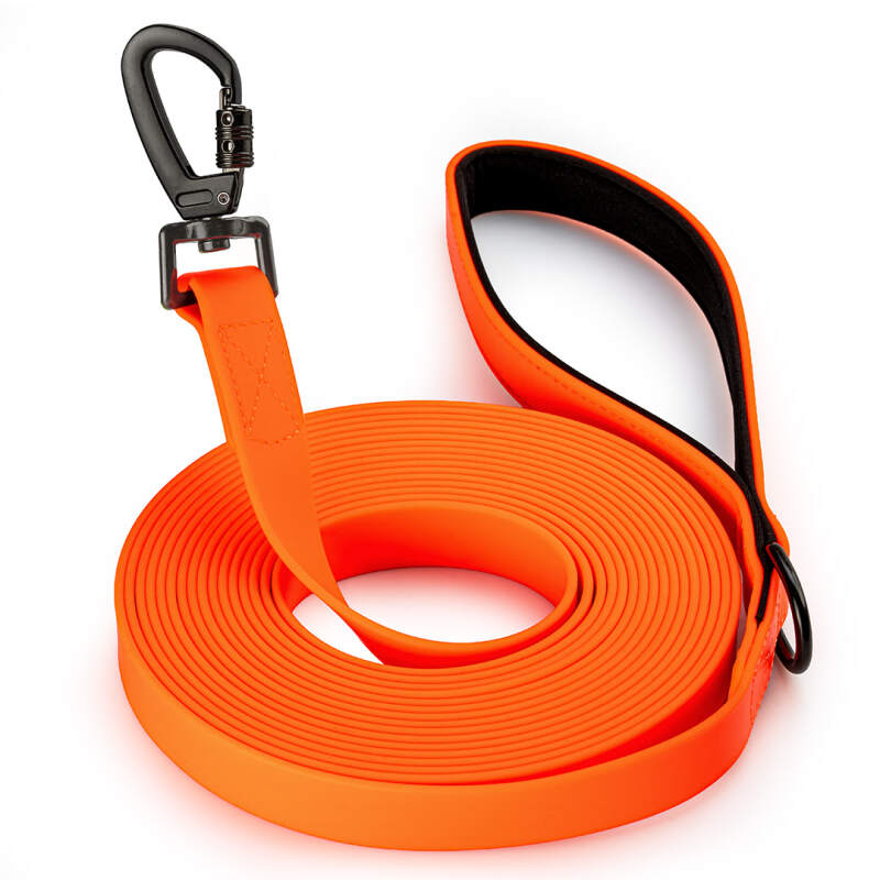 Smycz dla Psa 5m Wodoodporna RAGI – Taśma PVC Pomarańczowa Neon - obrazek 5