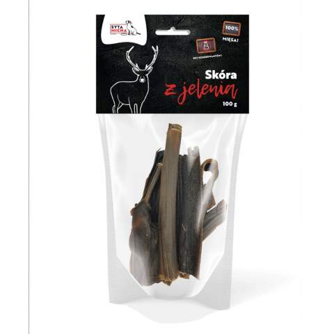 Syta Micha Naturalny Gryzak dla Psa Skóra Jelenia Suszona Przysmak 100g
